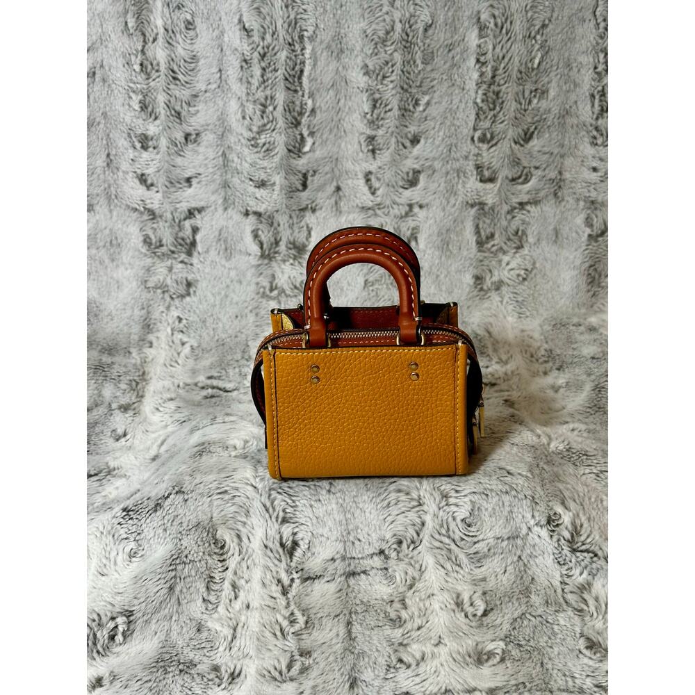 Coach Rogue 12 Mini C1808 Buttercup Yellow Leather Crossbody Bag 1941 - Picture 8 of 11